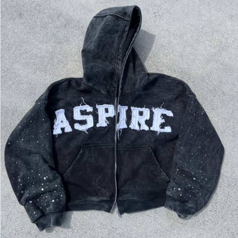 Aspire Black and White Kids Hoodie